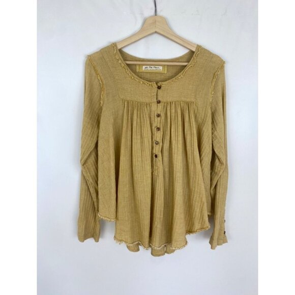 Free People We The Free Sand Dune Henley in Mustard Size XS - Picture 2 of 8